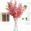 Artificial Red Berry Pick Christmas Holly Berries Stem Faux Plants Foam Berries Branch Xmas Holiday Wedding Party Home Decoration