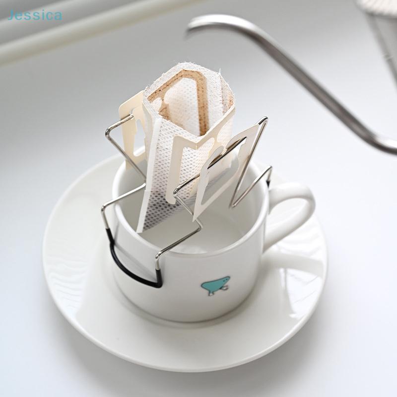 Coffee Filter Holder,Stainless Steel Cafe Drip Bag Holder Japanese Style Hanging Ear Coffee Holder