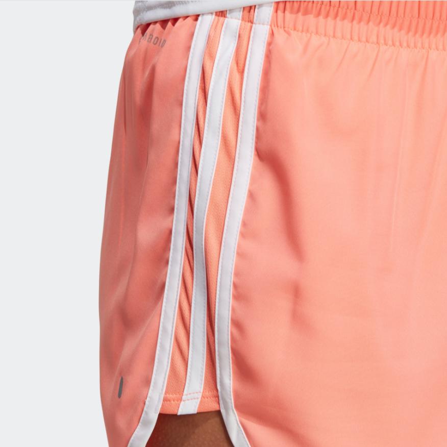 Adidas SS23 Three-Stripe Elastic Waist Sports Shorts Women Bottoms Coral-Pink HY5430