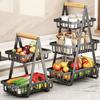 3-Tiers Design Portable Fruit Basket Space-Saving Vegetable Storage Basket  Dining Room