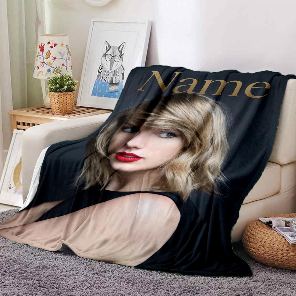 Custom Name Taylor Theme Printed Blanket Perfect For Couch Bed Travel Outdoor Use Machine Washable Cozy Durable