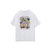 Li Ning Sportmode Serie Blumendruck Rundhals Locker Kurzarm T-Shirt Damen Oberteile Standard-Weiß AHSR460-6