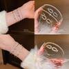 Kupfer Zirkon Doppellagiges Nasenring-Armband Mit Elegantem Design Für Modische Frauen