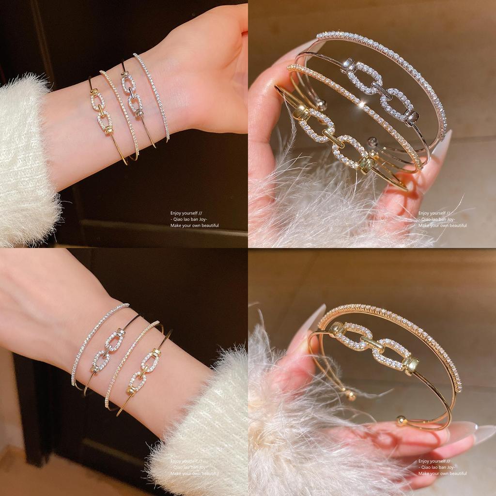 Kupfer Zirkon Doppellagiges Nasenring-Armband Mit Elegantem Design Für Modische Frauen
