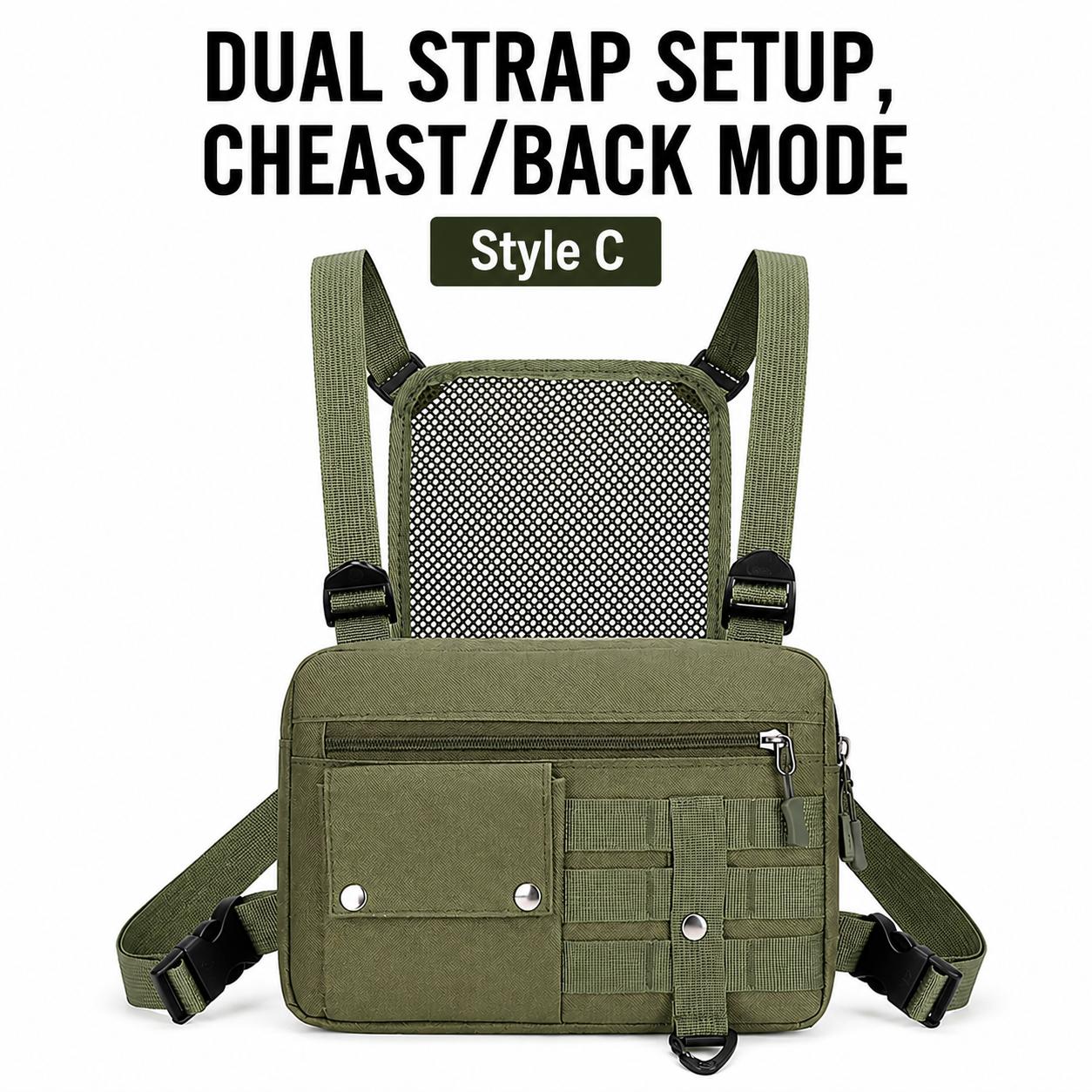Sac de poitrine Sac de taille de pêche Sac d'accès rapide pour la pêche Sac à leurres Sac d'équipement MOLLE d'extérieur pour la randonnée le camping le cyclisme
