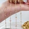 0.5/1/2M Patterned Straight Bar Zircon Five Pointed Star Copper Chains DIY Ita Bag Chain Jewelry Accessories Clothing Decoration