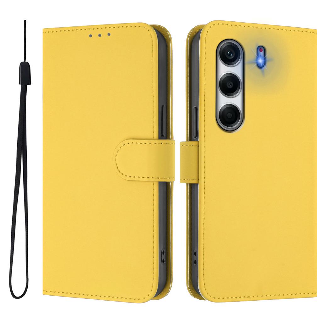 For TECNO Camon 40 Pro 4G Case Solid Color Wallet Leather Phone Cover with Strap