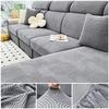 Elastic Sofa Cover Jacquard Polar Fleece Sofa Seat Cushion Cover For Living Room Pet Kids L Shape Corner Armchair Sofa Slipcover