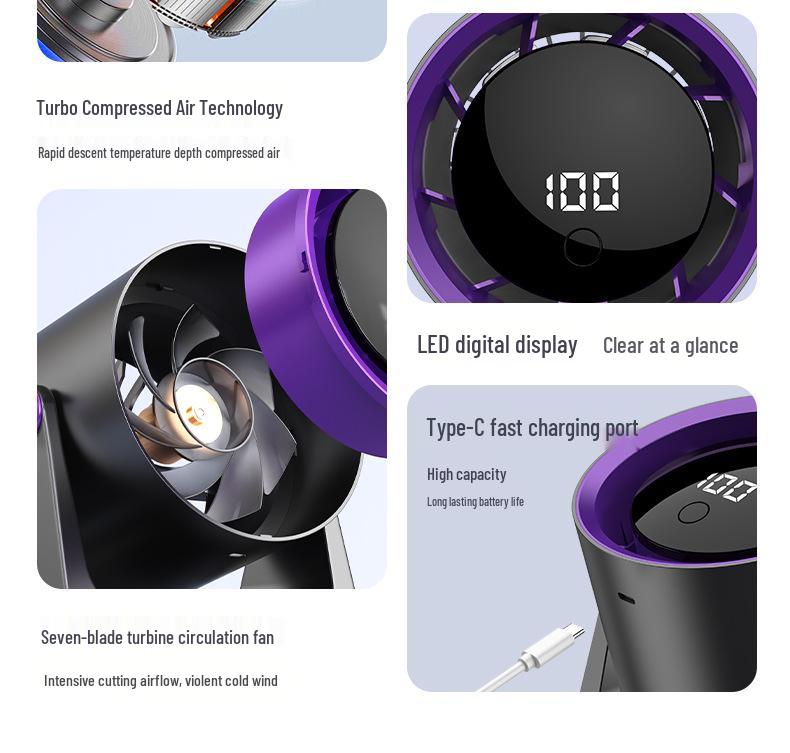 Silent USB Desk Fan with Digital Display for Students and Home Office