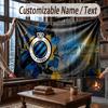 Custom Name Flannel Throw Blanket Club Brugge FC Pattern Warm Home Decoration