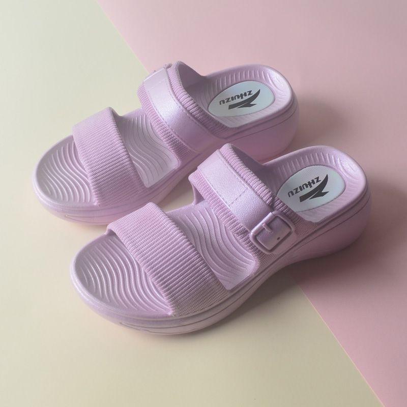 Summer Thick Bottom Slope Heel Women's Sandals Plastic Home Straw Non Slip Comfortable Waterproof Versatile Women's Shoes Slippers