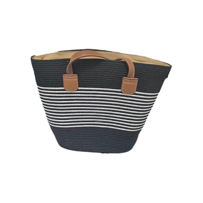 Strohtasche große Kapazität neue vielseitige Handtasche Schulter Strandtasche Strohtasche Eimer Gemüsekorb Tragetasche