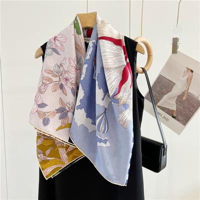 110*110cm Double-sided Silk Scarf Women's Generous Scarf Mulberry Silk Scarf Shawl