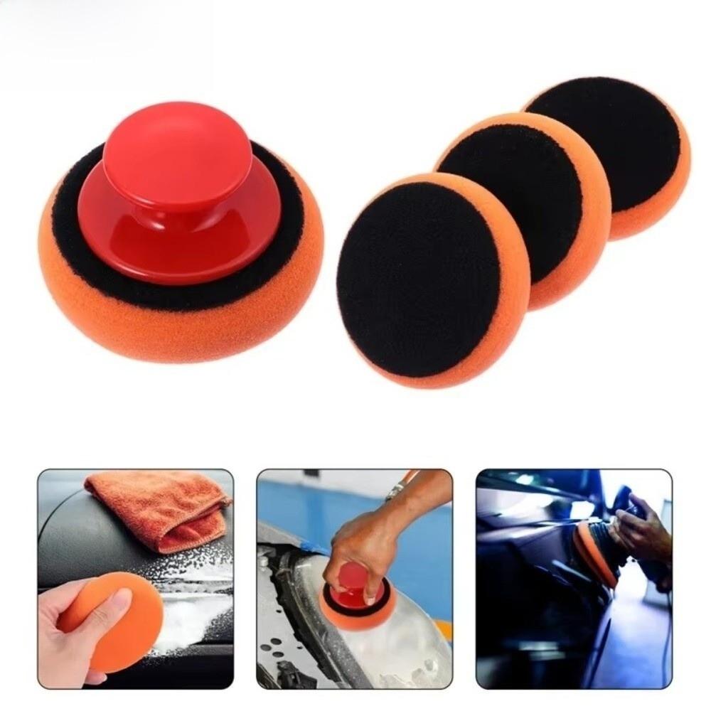 6Pcs Polisher Power Handle Waxing Sponge Handle Car Wax Applicator New Foam Wax Pad Auto Polisher