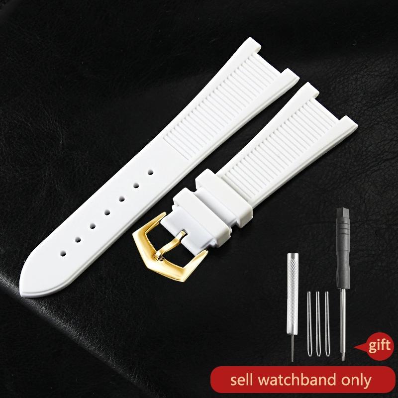 Para Patek Philippe Sport Elegante Serie Nautilus 5711/5712/5980 Correa de Reloj de Silicona Impermeable para Hombre 25x13mm