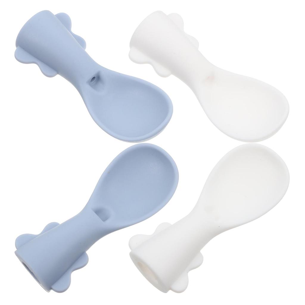 4Pcs Detachable Silicone Baby Spoons Set Attachments For Pouches Toddler Feeding Spoon Infant Newborn Dessert Sugar Spoons Baby4