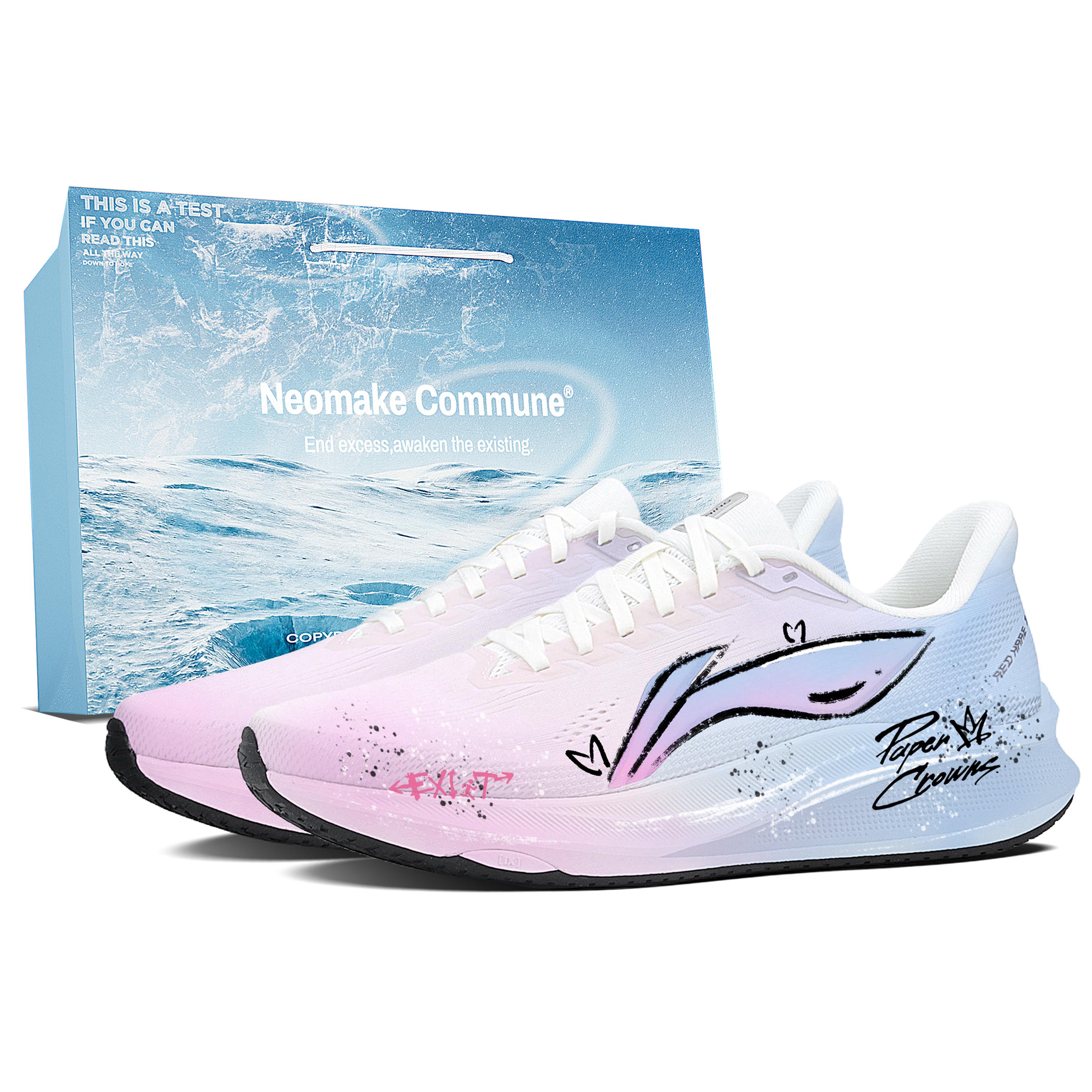 Li Ning Red Hare 9 Амортизирующие Дышащие Низкие Гоночные Тренировочные Марафонские Беговые Кроссовки Мужские Сине-Розовые ARPW003-8(Team1761-LD) 39