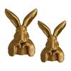 3D Printed Easter Bunny Ornament Gold Bunny Thinking Meditation Statue Decorative Sculpture Easter Dining Table Decoration