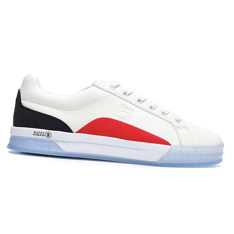Fila Ace Round Toe Slip Resistant Durable Low Top Skate Shoes Men Sneakers White Red F12M221206FSA