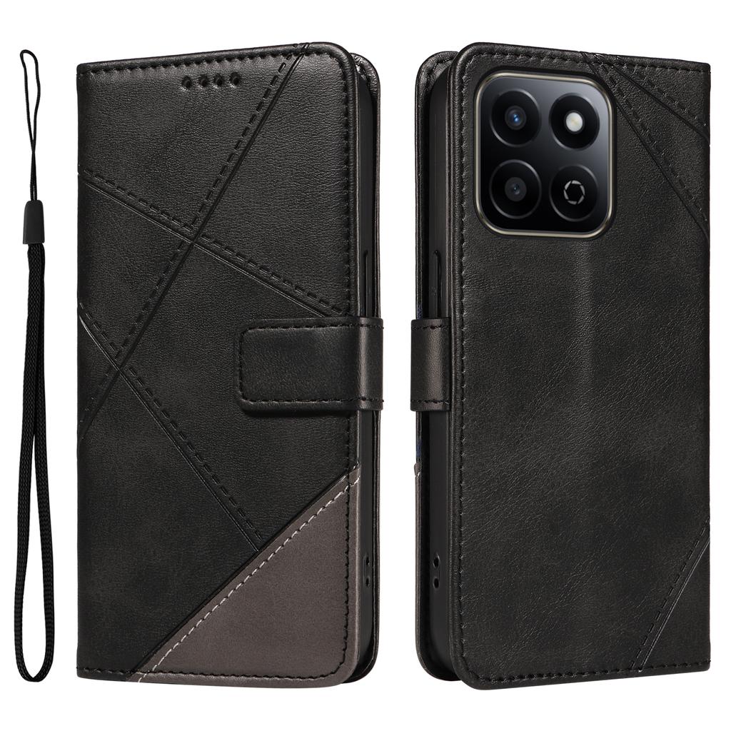 For Honor Play 60 Plus 5G/Play 9T/X7c 4G/200 Smart 5G Leather Case Geometric Line Wallet Phone Cover
