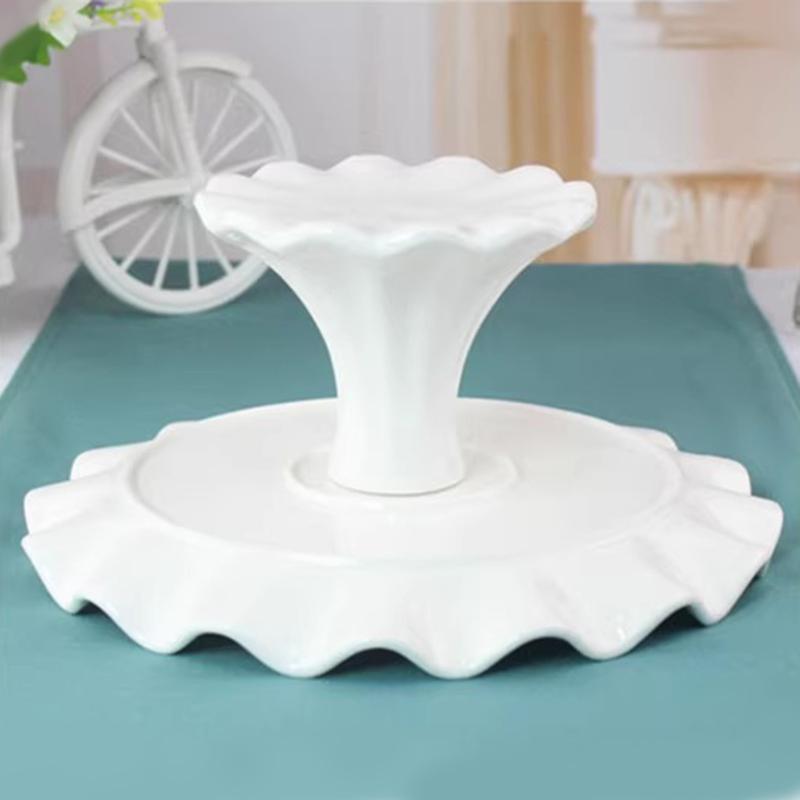 Unique High Footed Plate Dessert Display Holder Ceramic Cake Display Plate Produced For Presentation Of Sweet