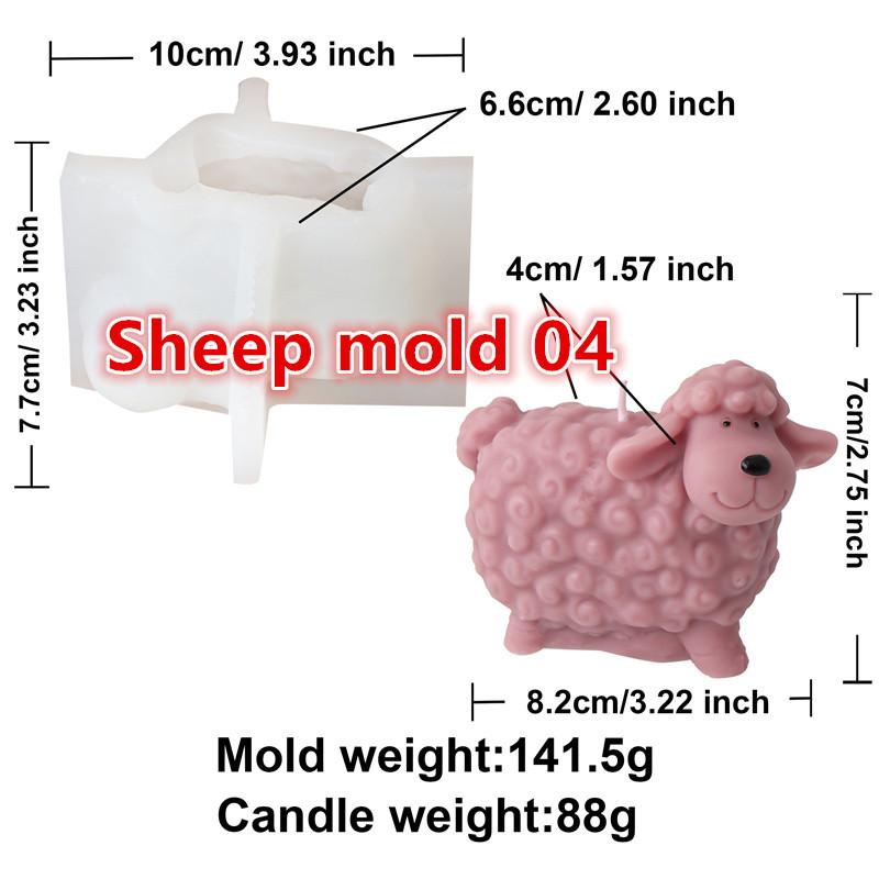 3D Cute Cat And Dog Silicone Candle Mold DIY Cartoon Animal Sheep Beavers Scented Home Candle Chocolate Cake Decor