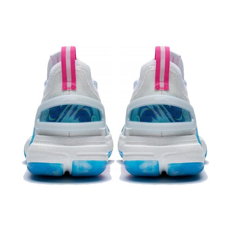 New LiNing Speed 9 Ultra Low Cushioning Anti Slip And Wear Resistant Low Top Basketball Shoes Men's White Blue Pink ABAT017-1