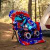 1PC Custom Name American Dinosaur Adventure outdooor Flannel blankets Patterns Throw Blanket All-Season Soft Gift for Couch, Bed, Camping gifts