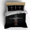 Religious Cross Bedding Set with Text Bedding Set (1 Duvet Cover, 2 Pillowcases, Duvet Not Included)