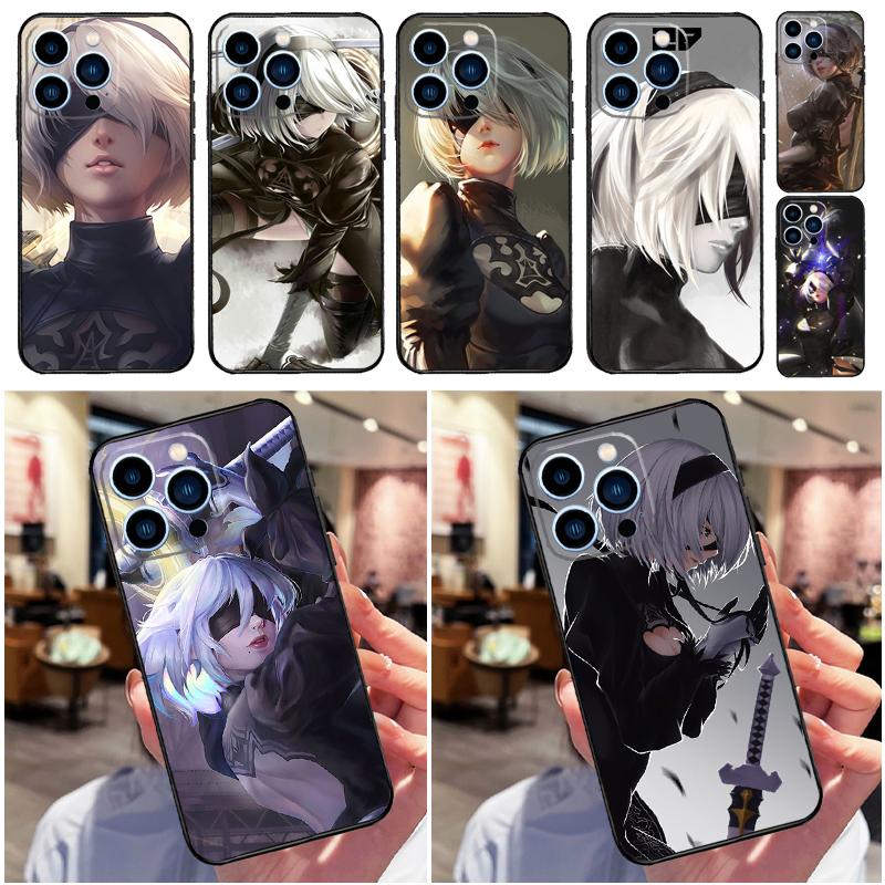 

2B Nier Automata аниме чехол для телефона для iPhone 13 12 11 14 Pro Max Mini X XR XS MAX SE 2022 2020 7 8 14 Plus чехол iPhone SE 2022