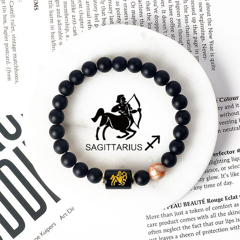 12 Constellations Scorpio Bracelet Natural Stone Tiger Eye Beads Bracelets for Men Women Cancer Virgo Leo Libra Couple Jewelry