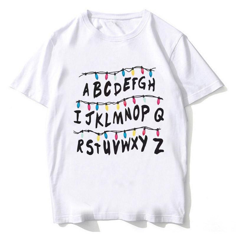2026 High Quality Cotton Stranger Christmas Light Tshirt Monster Graphic T Shirts Gothic Fashion Vintage Tees S