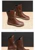Women's 2026 British Style Mid-Calf Retro Martin Boots with Velvet Lining