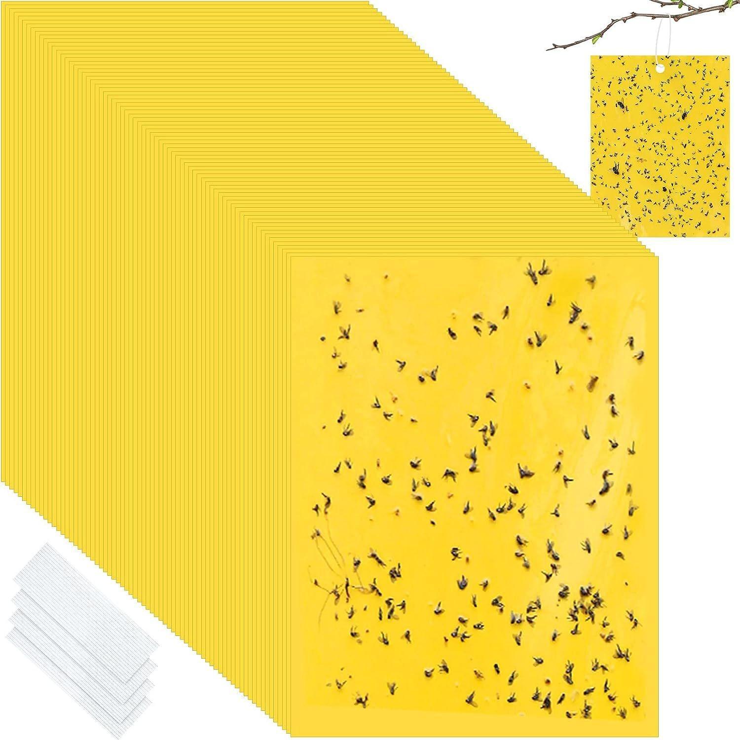 Sticky Traps, Yellow Traps, Double-Sided Traps, Blue Traps, Pest Control Traps, Fruit Fly and Thrips Traps, Agricultural Greenhouse Insect Traps 20*10cm*20Pcs жёлтый