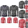 Klassischer Slim Fit Herren Weihnachts-Pullover mit O-Ausschnitt und Schneeflocken-Design