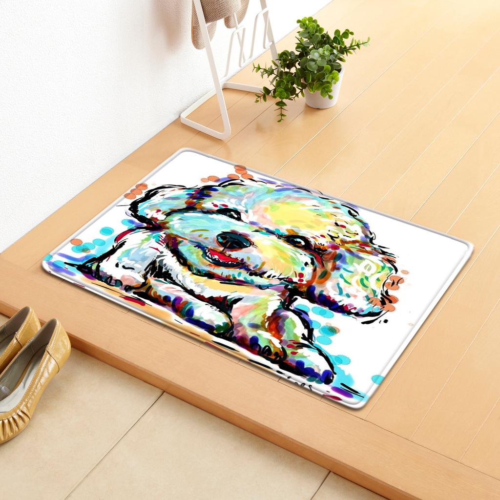 Dog Pattern Non-Slip Carpet Office Chair Floor Mat Door Mat Foot Mat