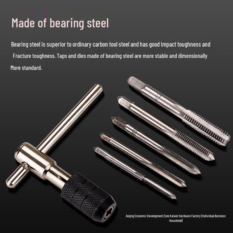 Precision Tap and Die Set: Hand Tapping, Thread Cutting & Lathe Tool with Drill Bit & Wrench