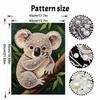 Handmade Framed Pearl Bead Painting Kit Cute Koala Animal 3D Shiny Canvas Art Ready to Display Home Decor Gift Idea Creative Wall Decoration