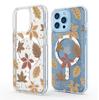 Gradient Maple Leaf Magnetic Transparent Full Coverage Case for iPhone 15/16/17 Pro Max