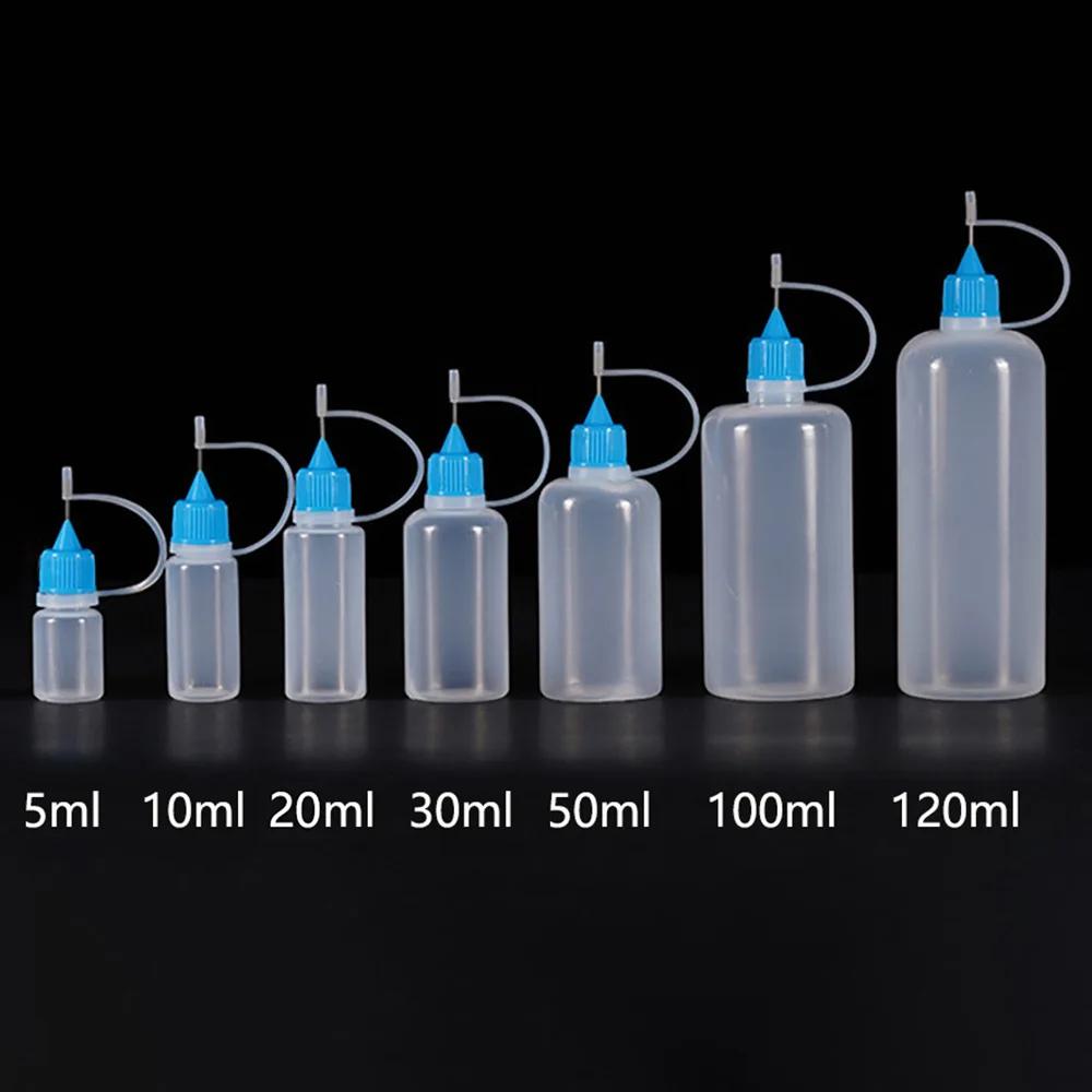 1pc 20-120ml Refillable Dropper Bottles, PE Plastic with Precision Needle Tip, Squeezable Applicator for Oils & Chemicals