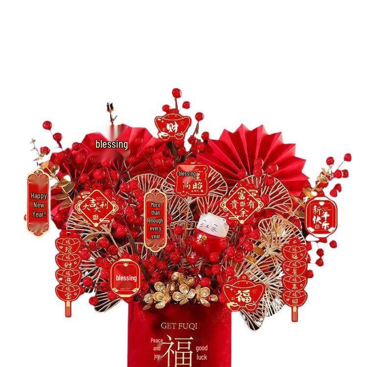 Housewarming Fortune Fruit Bucket Ornament Set - New Home Ceremony Essentials Complete