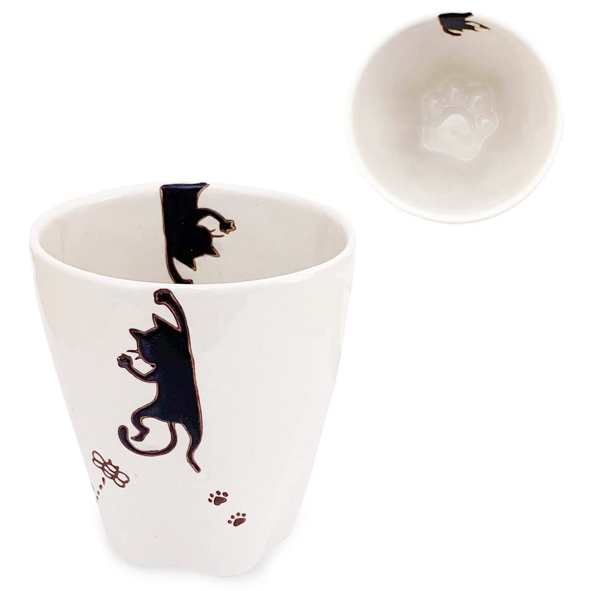 

Кружка Кошачья лапка Черная Посуда Хасами Сделано в Японии J-kitchens Sho~