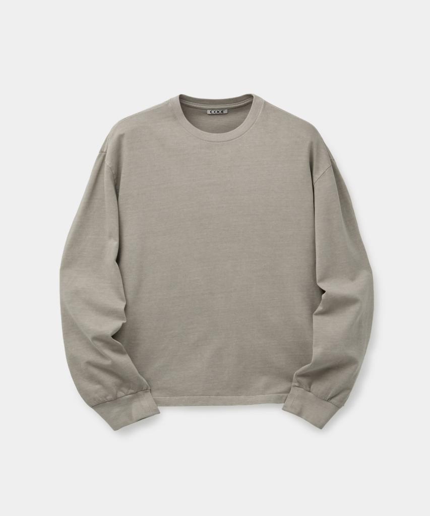 Kueo Pigment-Dyed Cotton Long Sleeve (Washed Brown)