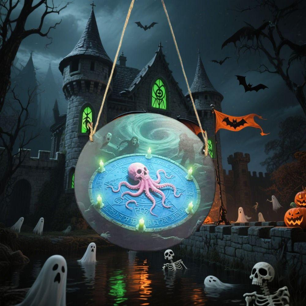 Wooden Halloween Door Hanging Pendant Pumpkin Horror Party Props  Home Decoration