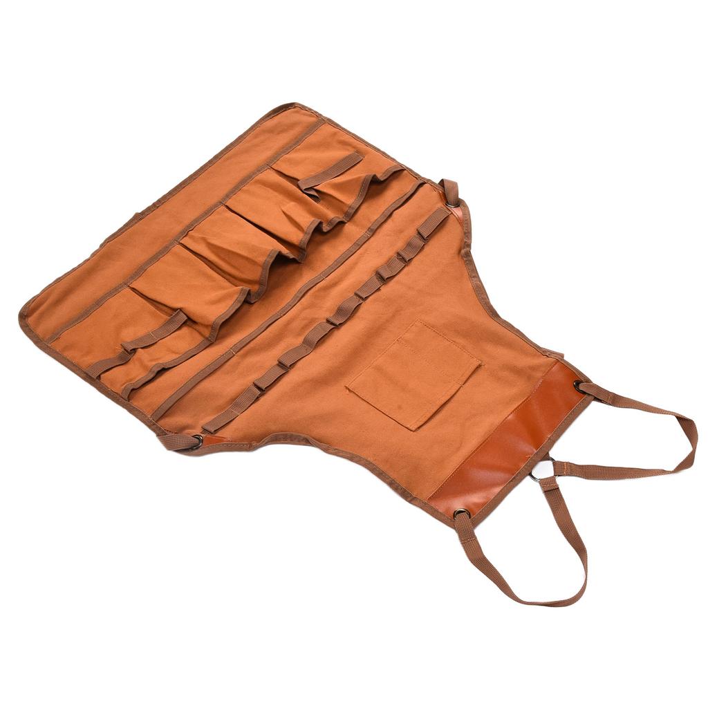 Outdoor Canvas Apron Multifunctional Woodworking Apron for Gardening Camping Barbecue