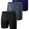 Männerunterwäsche: Sommerliche atmungsaktive einfarbige Boxershorts, schnelltrocknend, 3er-Pack
