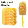 Disposable Duster Refills with Handle Replacement Heads Double Sided 360 ° Electrostatic Dusters Desktop Dust Removal Clean Tool