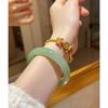 Gold Shop-style Bracelet, Traditional Sand Gold Bracelet, Enamel-coated Colorful Butterfly Bracelet, Gift for Women