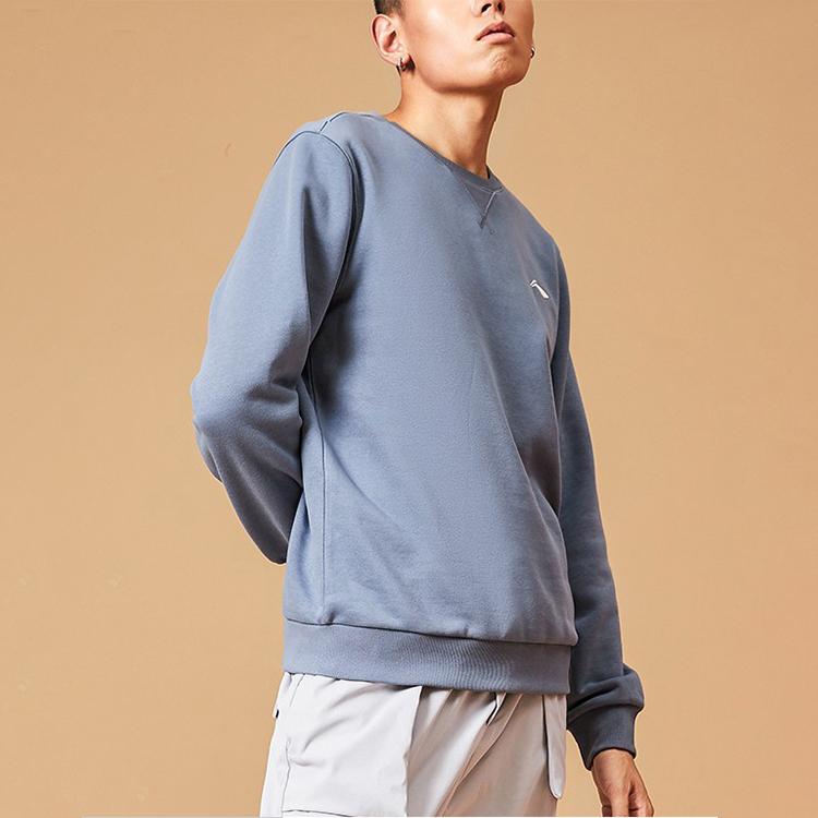 Li Ning Casual Sports Fleece Warm Pullover Sweatshirt Men Sweatshirt Firestone-Blue AWDPD19-2