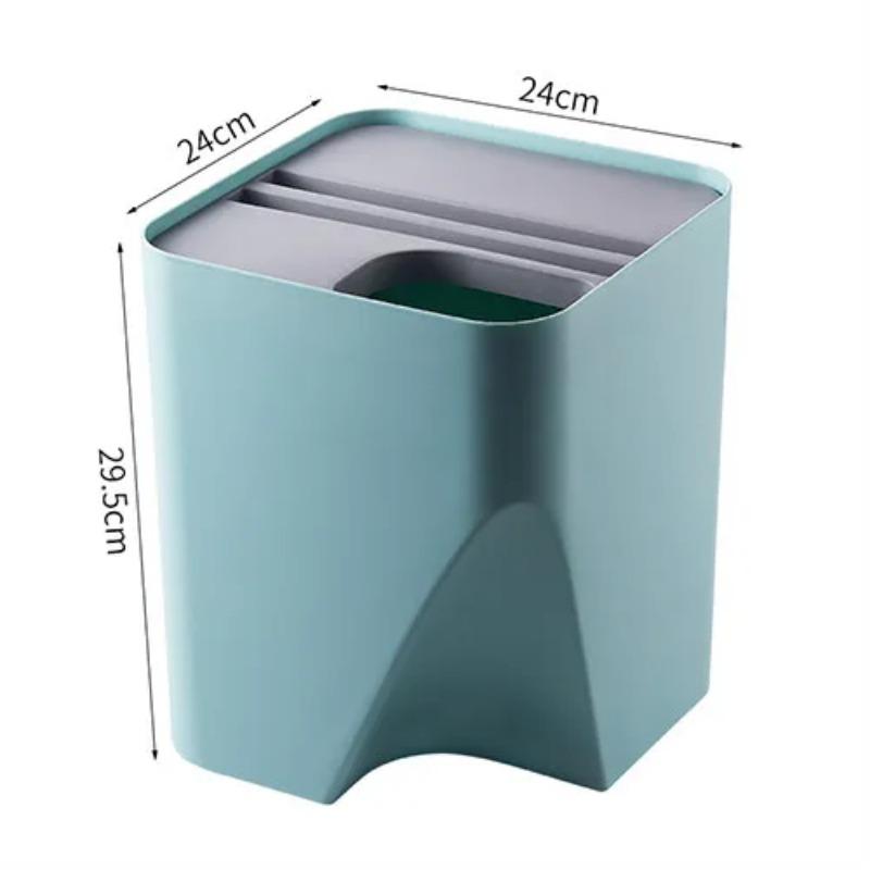 Stackable Trash Can Creative with Lid Kitchen Waste Bin Bathroom Household Wet and Dry Plastic Living Room Paper Basket
